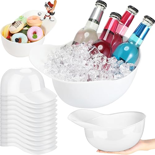 Tanlade 12 cuencos de helado para casco de béisbol de 72 onzas, tazón grande de postre para aperitivos, copas para casco de béisbol, regalos de