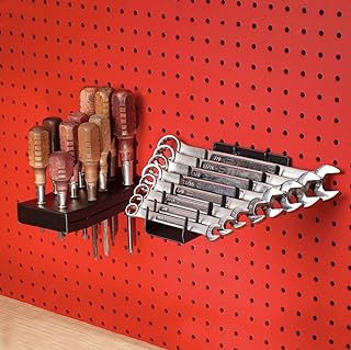 MADD Tools Heavy Duty Pegboard Screwdriver and Wrench Holder Set Pegboard Accessory Kit, Extra Strong Black Pegboard Accessories for Hanging Tools, Peg Board Hooks for Tools, Pegboard Organizing