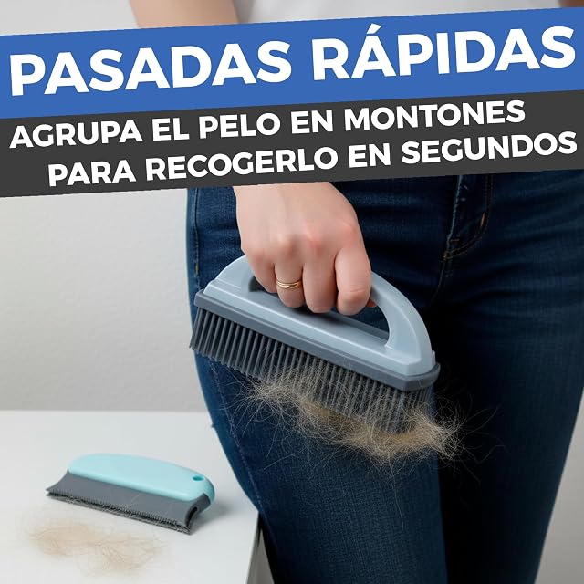 Foto 7 de 8 de Cepillo Quitapelos Mascotas para Perros y Gatos, Ropa y Tapicería, Kit 2 en 1 Grande y Compacto