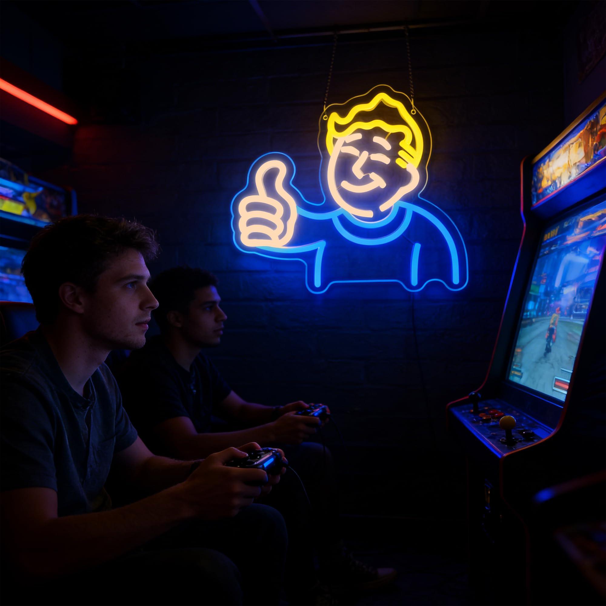Insegna al neon per decorazione da parete, luce al neon per uomo, grotta, videogiochi, luce a LED, per camera da letto, dormitorio, bar, feste, caffè, decorazione regalo di compleanno per giocatori
