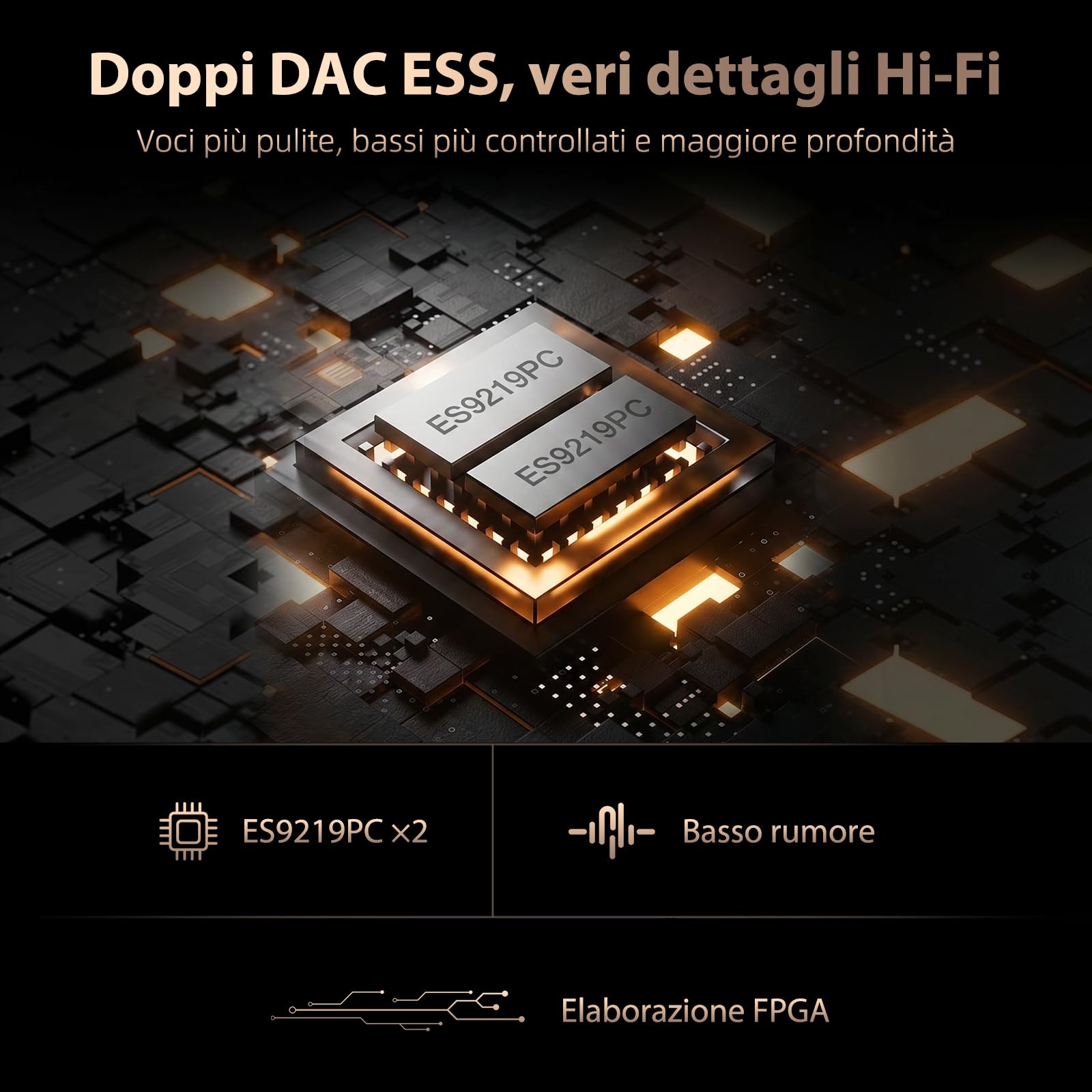 HIFI WALKER H20 Pro Lettore MP3 con Bluetooth, Audio Hi-Res e Scheda microSD da 64 GB, Doppio DAC ESS, Uscite 3,5 mm e Bilanciata 4,4 mm, USB DAC, FLAC/DSD