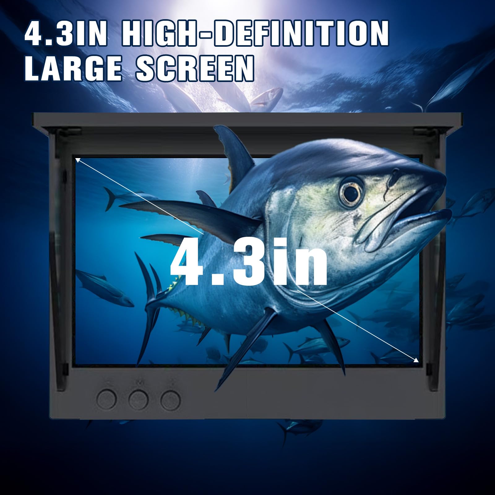 Fischfinder, Unterwasserkamera Angeln, Fish Finder Kamera IP68 Wasserdicht Unterwasser Kamera, 5000mAh Akku, 30m Kabel, 220° Weitwinkel Nachtsicht für Meeresangeln Fluss Angeln Eisfischen