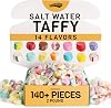 Snackathon Mezcla Variada de Caramelo Salado de Agua – Variedad de 14 Sabores, Tamaño Familiar a Granel de 2 LB, Caramelo Gourmet Suave y Masticable, Aprox. 140+ Piezas Individualmente Envueltas 2 Libras 1