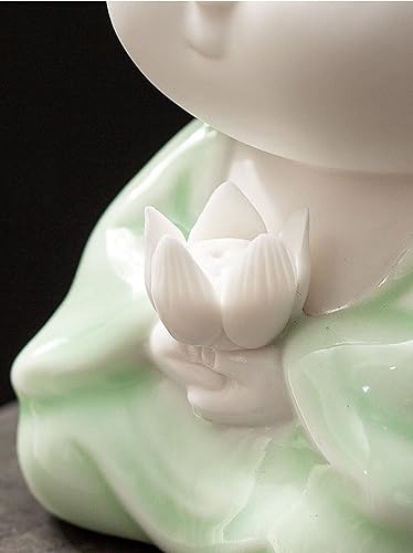 Miniatura 5 de Mini estatua de Buda Amitabha Zen, adorno de té de té de Shakyamuni, estatua de monje de Shakyamuni, lindas figuras de Buda para decoración del