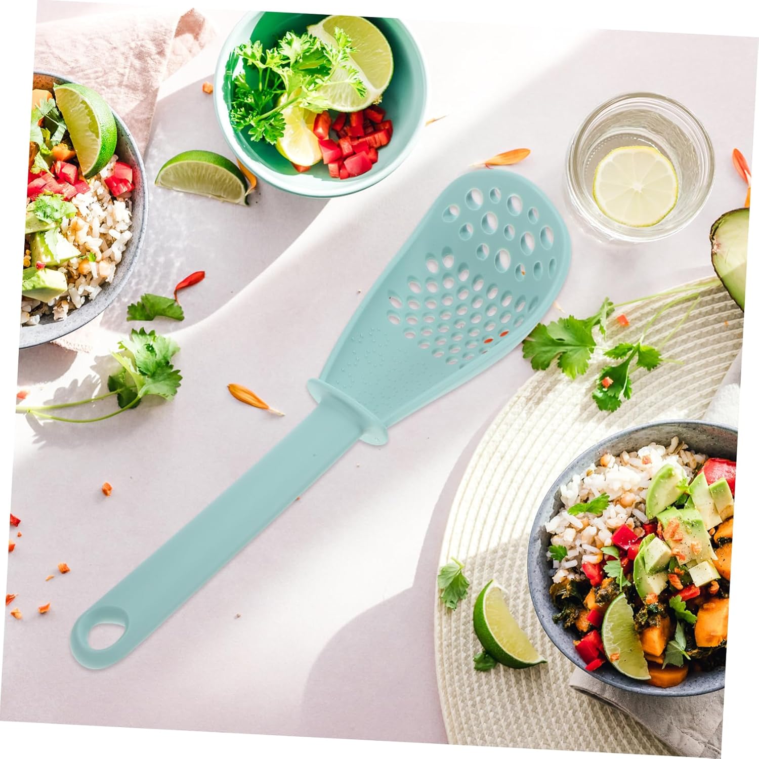Multi-function Cooking Spoon for Straining Grinding and Serving Kitchen Utensil for Potato Noodles and Food Preparation
