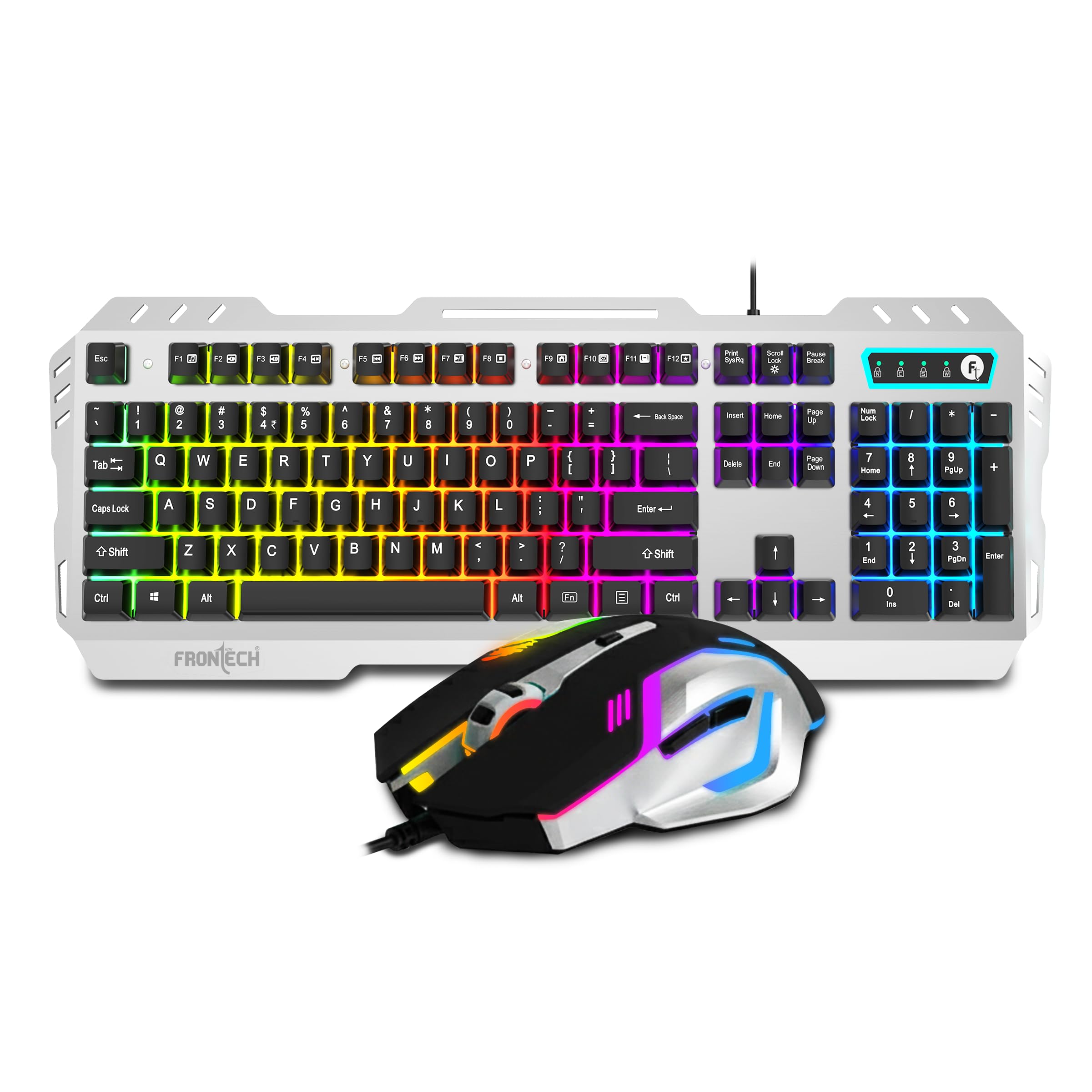 ハルピー　キーボード付き Amazon.in: Buy Frontech Metal Warrior Gaming Combo | Rainbow