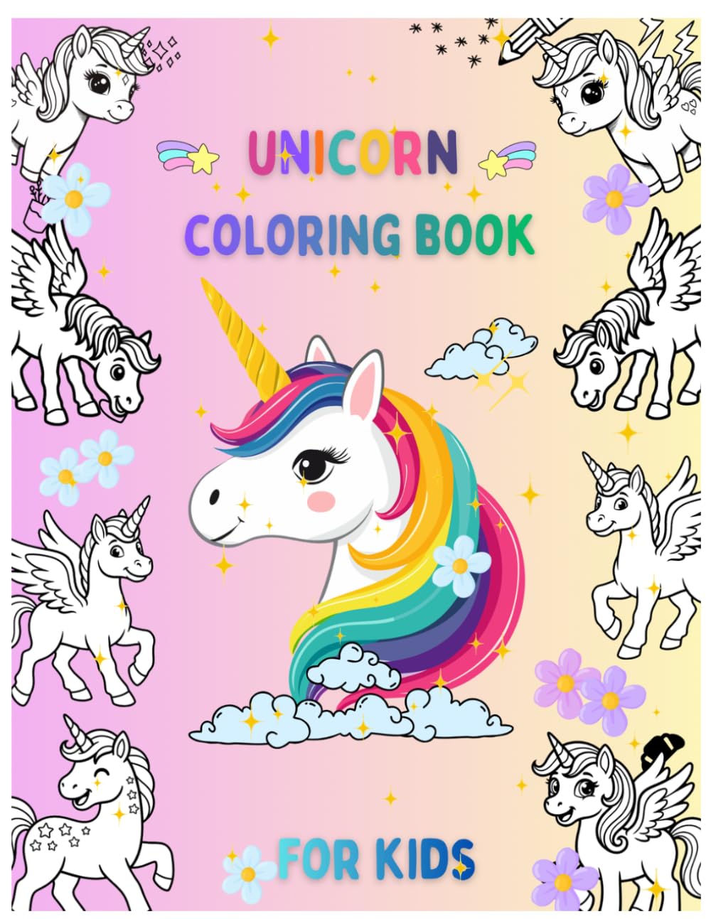 Magical Unicorn Coloring Book for Kids: 20 Cute and Easy Coloring Pages for Kids