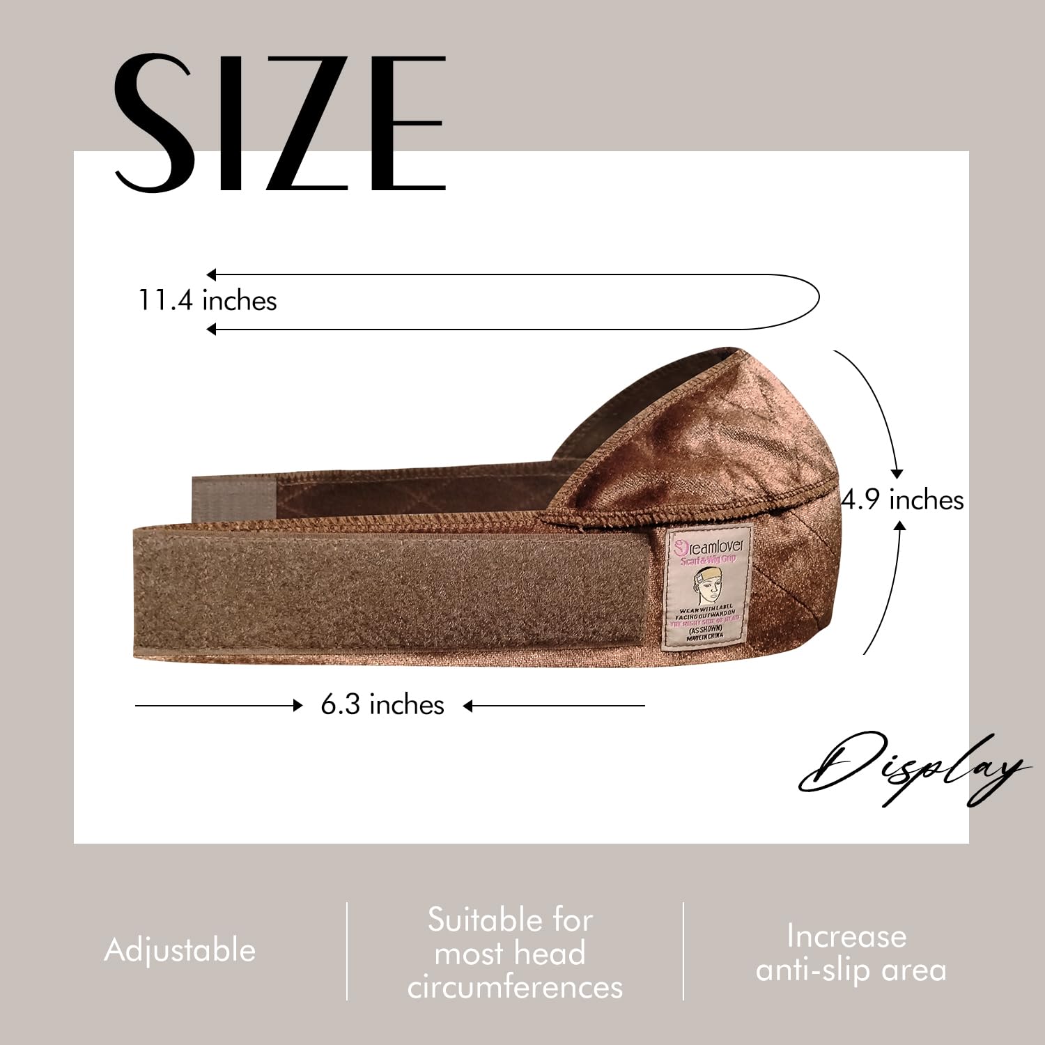 Dreamlover Wig Grip Headband, Wig Grip for Lace Front Non Slip Headband, Elastic Band, Brown - Image 2