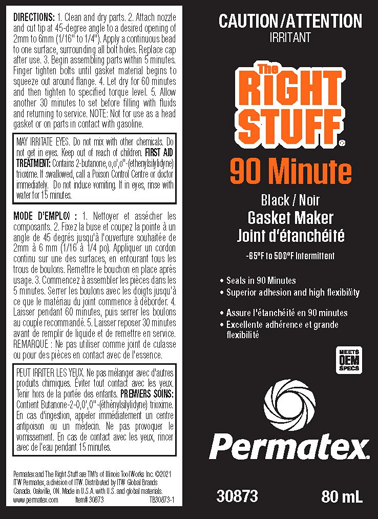 Amazon | Permatex® 30873 The Right Stuff® ブラック90分ガスケット