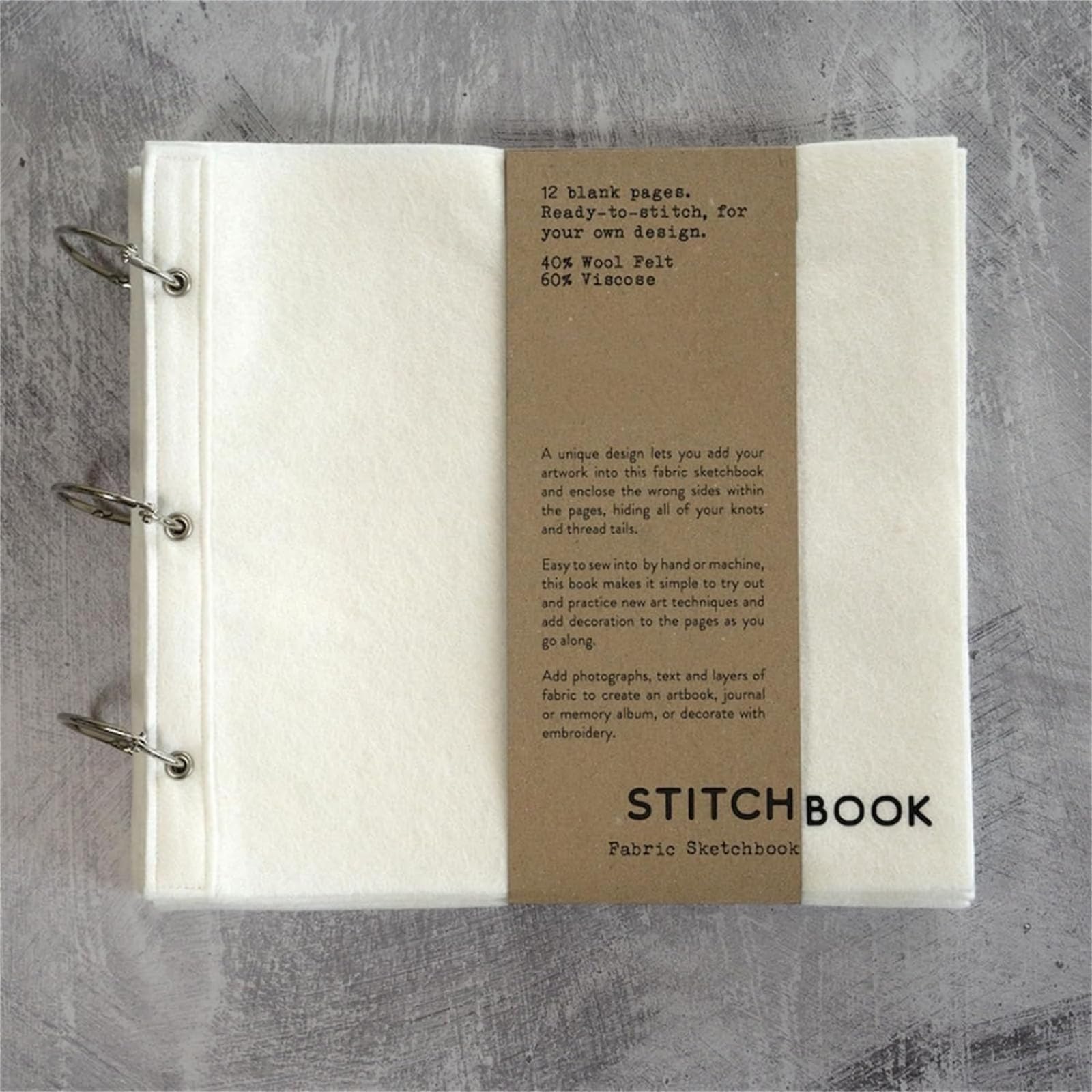 Blank Fabric Sketchbook, Portable Stitch Fabric Sketchbook, with Unique Folding Design for Linen Stitchbook for Drawing Writing (Grey) - Image 4
