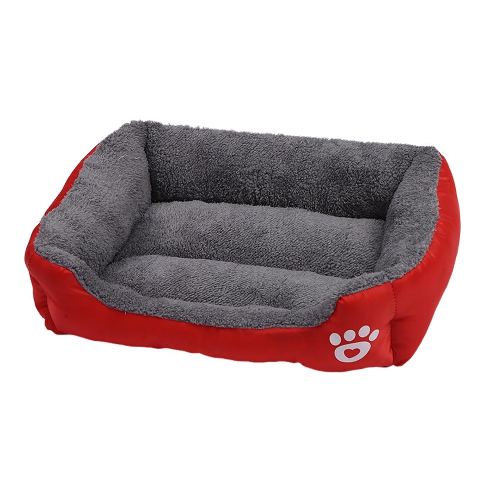 Mateju Plush Pet Bed Rectangle, Comfortable Fluffy Pet Cushion Warm Thick Warm Soft Plush Dog Cat Bed for Indoor Calming Puppy Kitten Petbed, for Small Medium (Red,110x82x15cm)