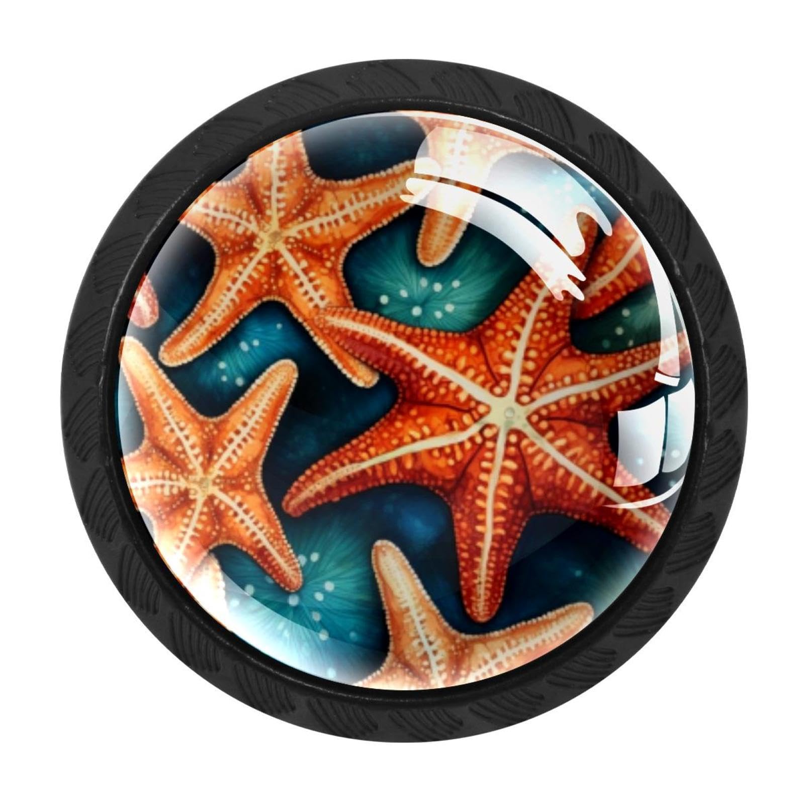CHENZZZZ 4 Pieces Kitchen Cabinet Knobs Starfish Drawer Knobs Dresser Knobs Drawer Pulls Door Knobs Dresser Drawer Handles Knobs for Dresser Drawers