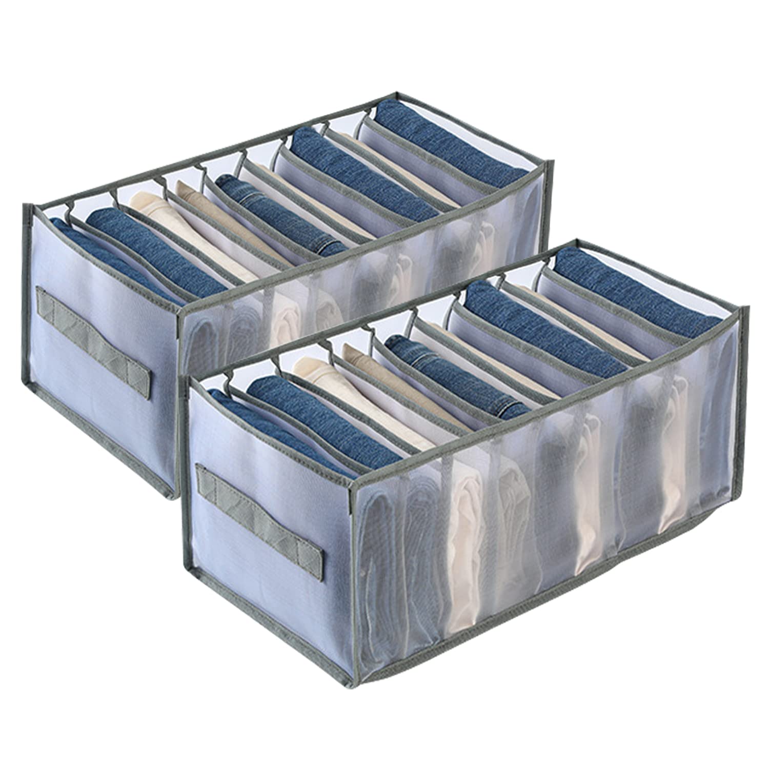 Photo 1 of 9 Grids Drawer Storage for Clothing, 2 Pack Extra Large Wardrobe Clothes Organizers?Sturdy, Durable Washable Foldable Closet for Dresser, T-Shirt, Jeans, Pants, Thin Sweaters, Bedroom, Laundry