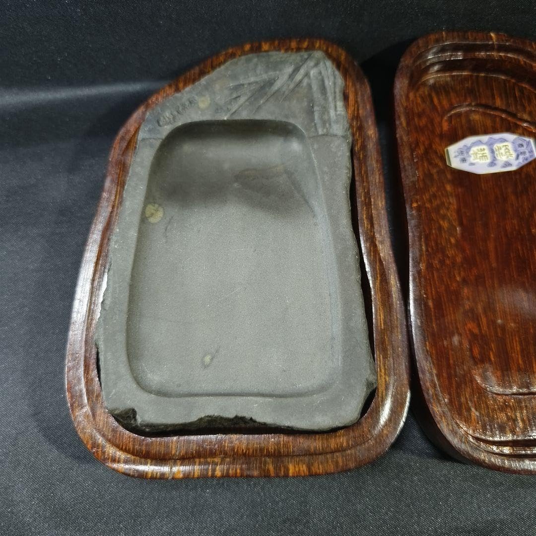 Amazon.co.jp: 端渓硯 書道具 木箱付 天然石 眼あり 宋坑 時代物 旧家