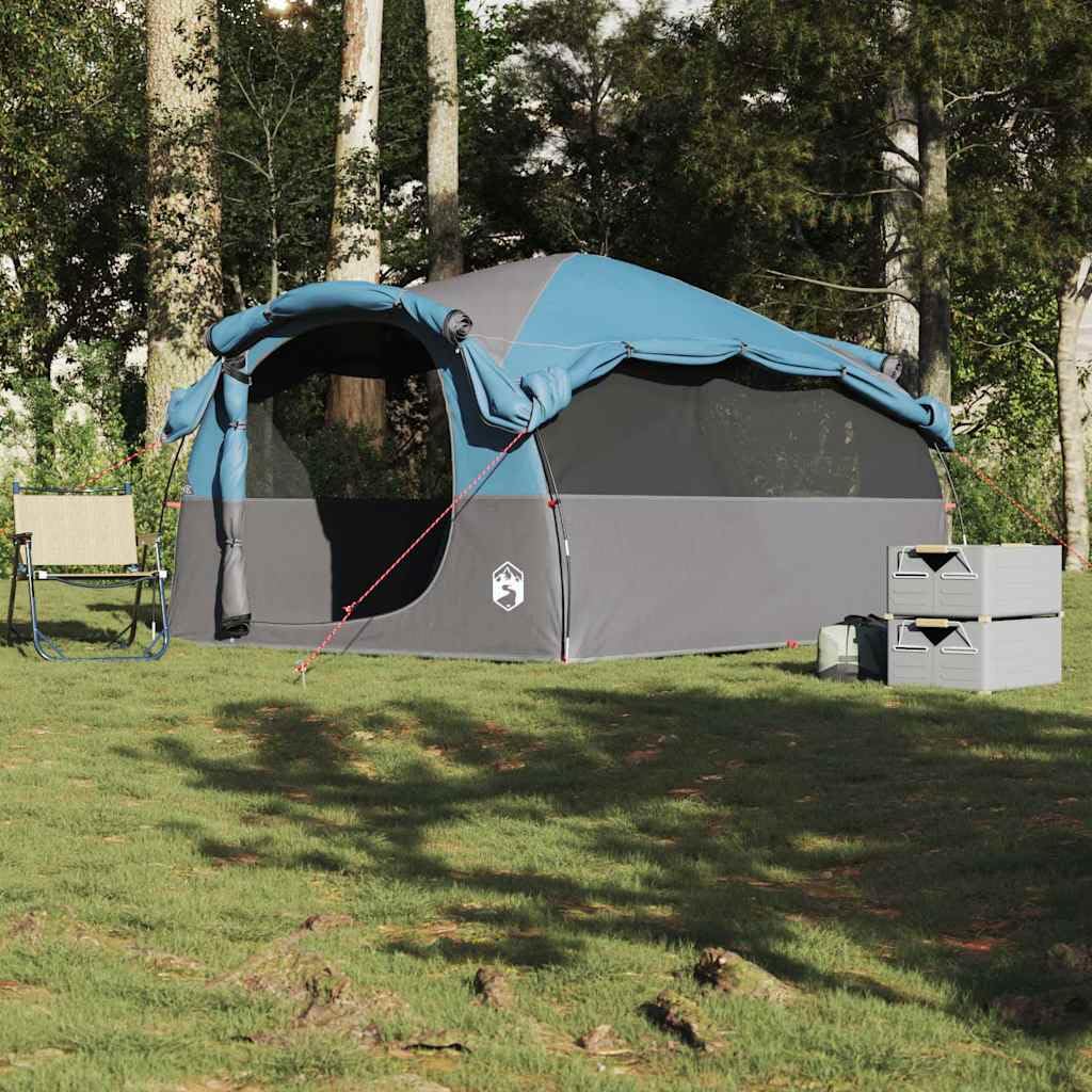 Tunnelzelt für 6 Personen, Großes Familienzelt mit 2 Schlafkabinen, Stabiles Campingzelt für Outdoor-Abenteuer, Gestell aus Glasfaser, Grün, 564 x 260 x 185 cm