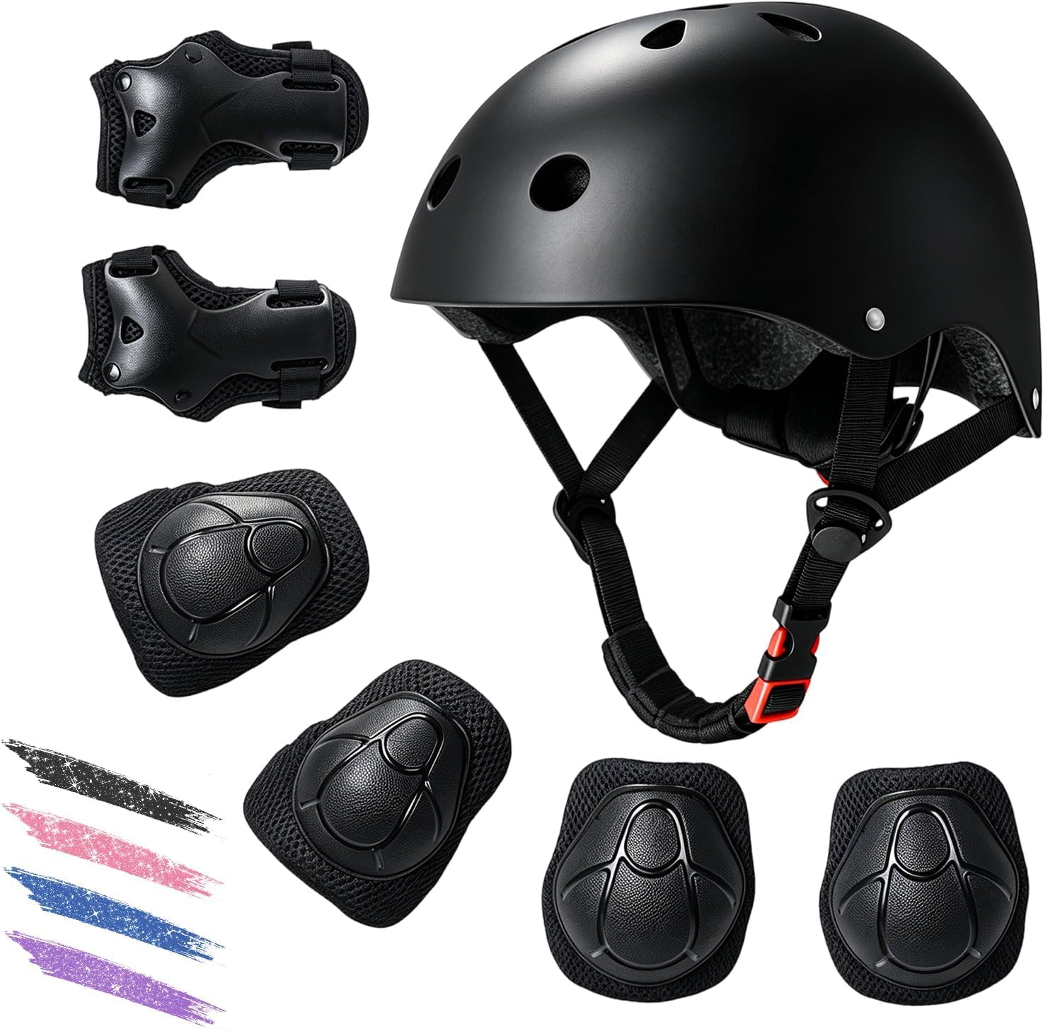 Toddler Bike Helmet and Pads Set Ages 2-8, Adjustable 7-Piece Scooter Gear