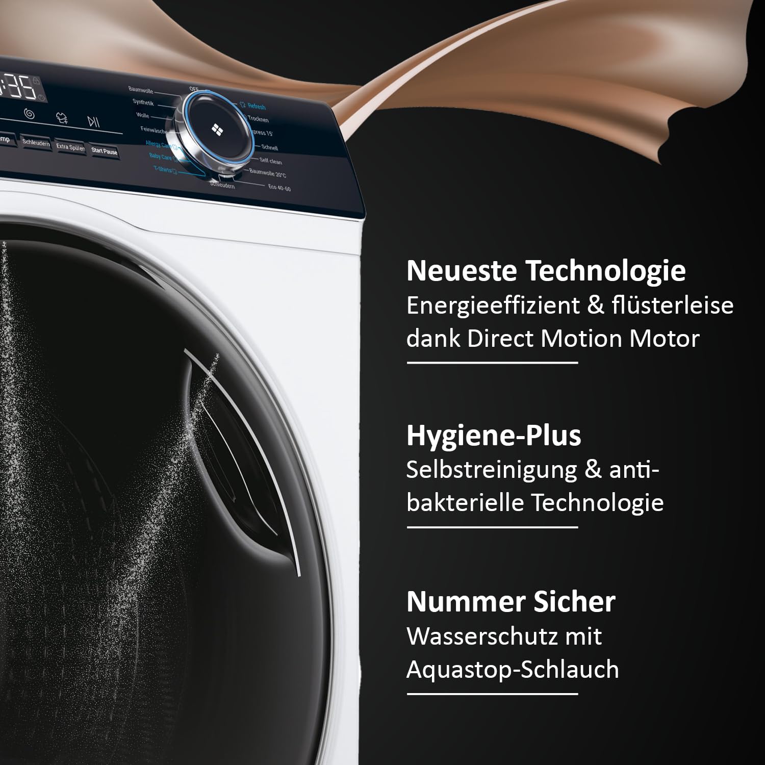 Haier I-PRO SERIE 3 Waschtrockner HWD100-B14939 I Waschmaschine Trockner Kombi I 10kg Waschen & 6kg Trocknen I Energieklasse A, Kombiklasse D I 1.400 U/Min. & leiser Direktantrieb I Washer Dryer