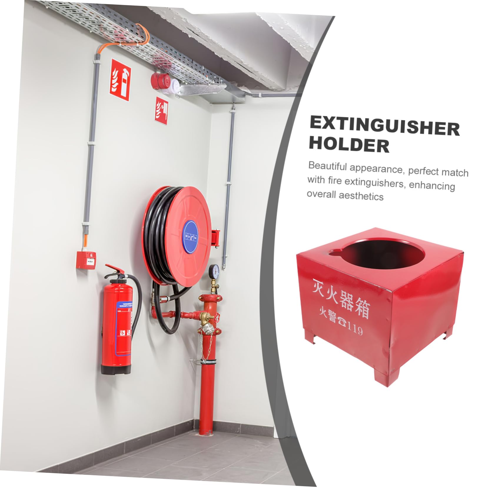 PartyKindom Supporto Pratica e Estintore Rosso Ferro per Capacità 2-4kg in Versatile Base per Estintori da Casa Camper e Auto