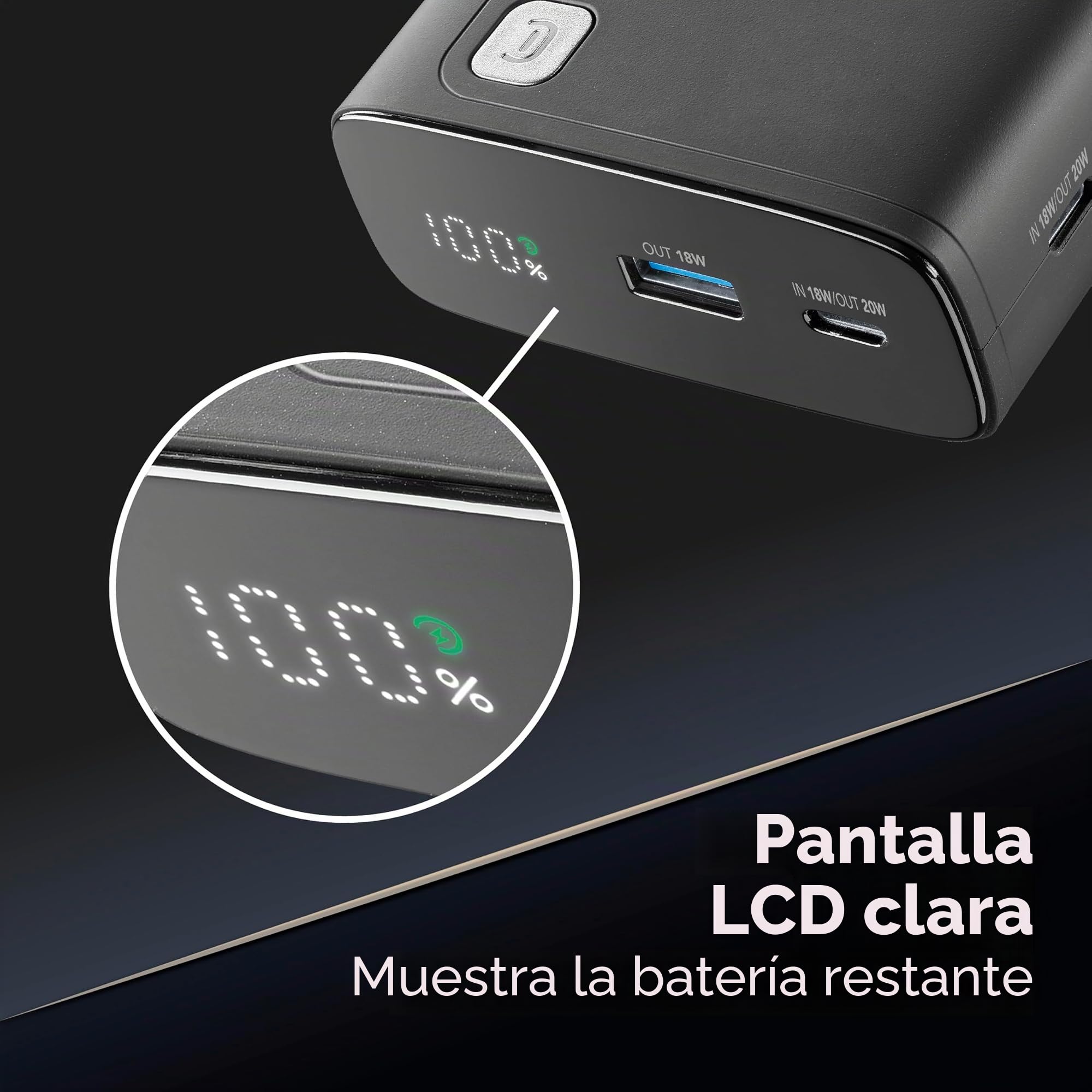 Cellularline - Elite 20000 - Cargador portátil - Capacidad de 20.000 mAh - +144 Horas de Carga Extra - 1 x USB Output: 18W Adaptive Technology - 2xUSB-C Input: 18W/ Output: 20W PD - Negro
