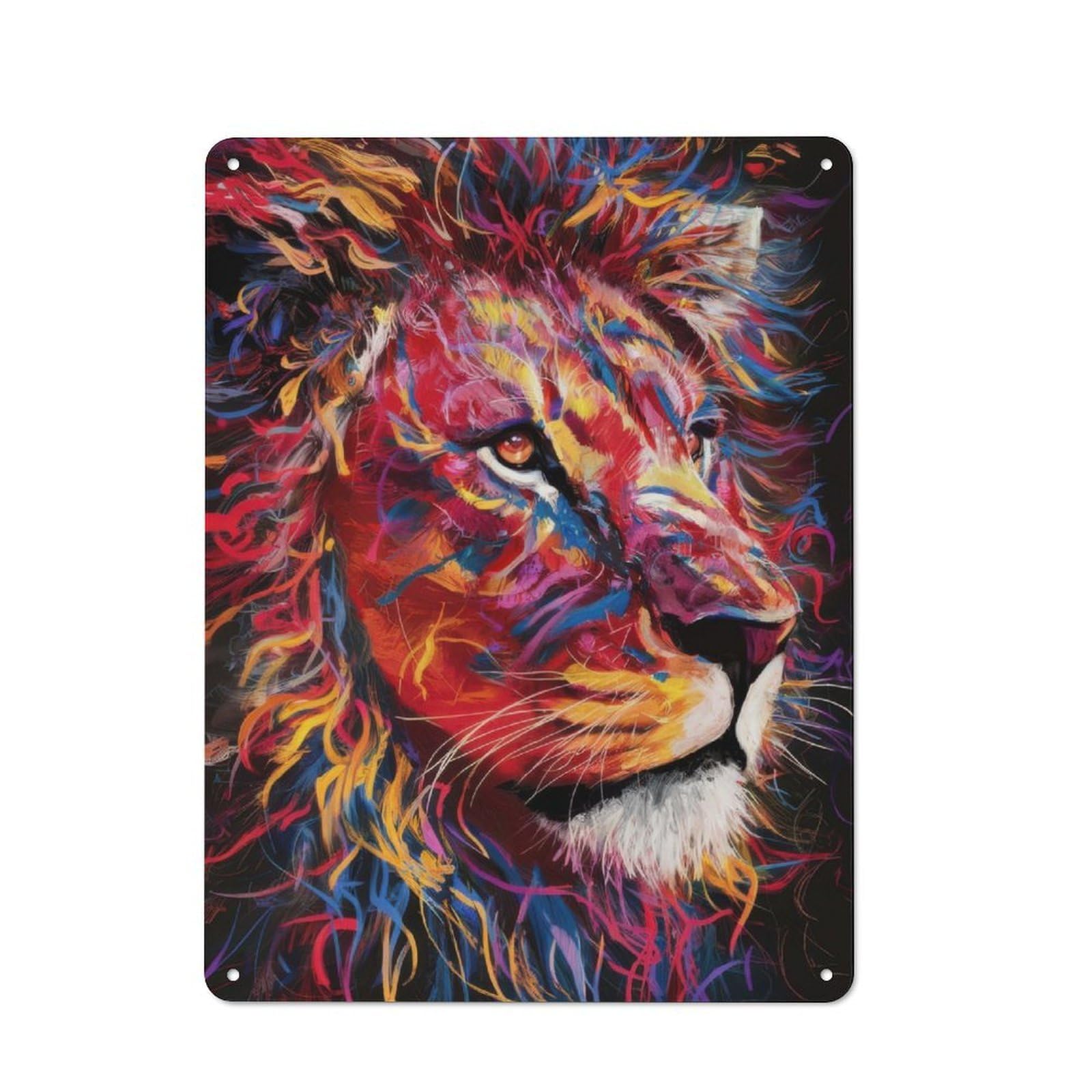 Junmoney Lion Animal Tin Wall Plaque 40X30cm With For Bar Or Restaurant, Suited To Bar Decor Enthusiasts
