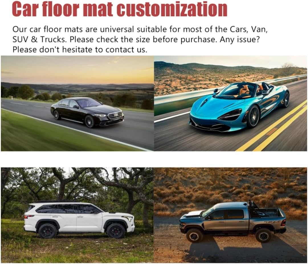 Luxury Leather Car Floor mats Custom Personalized Full Coverage car Floor mat for 99% of Cars. (Beige)