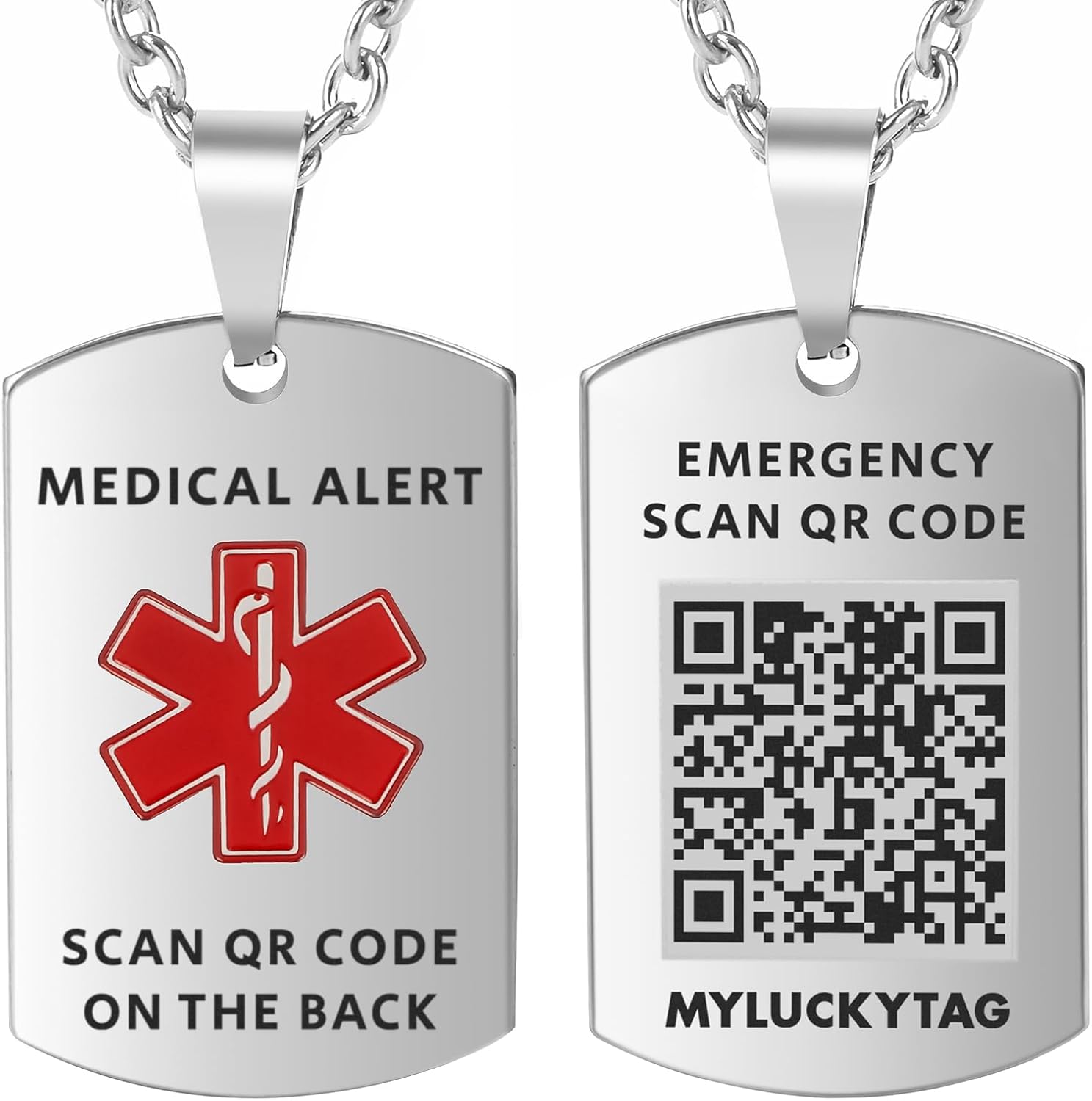 Qr Code Medical Dog Tags For Adults MYLUCKYTAG QR Code Medical