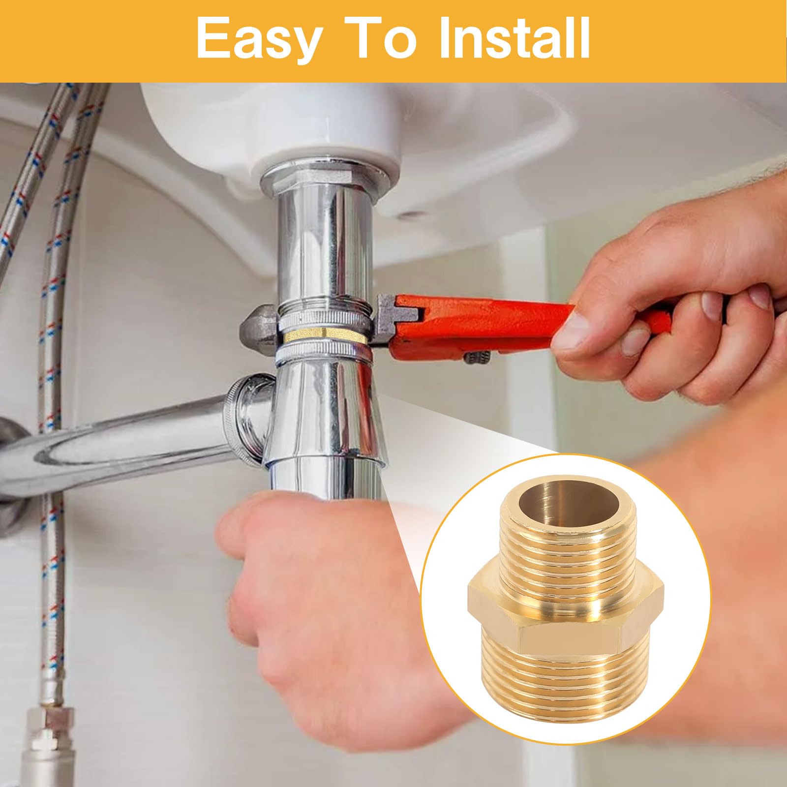 Nipplo Doppio In Ottone 1 Pollice - 2 Pezzi, Raccordo Filettato Maschio Per Tubi