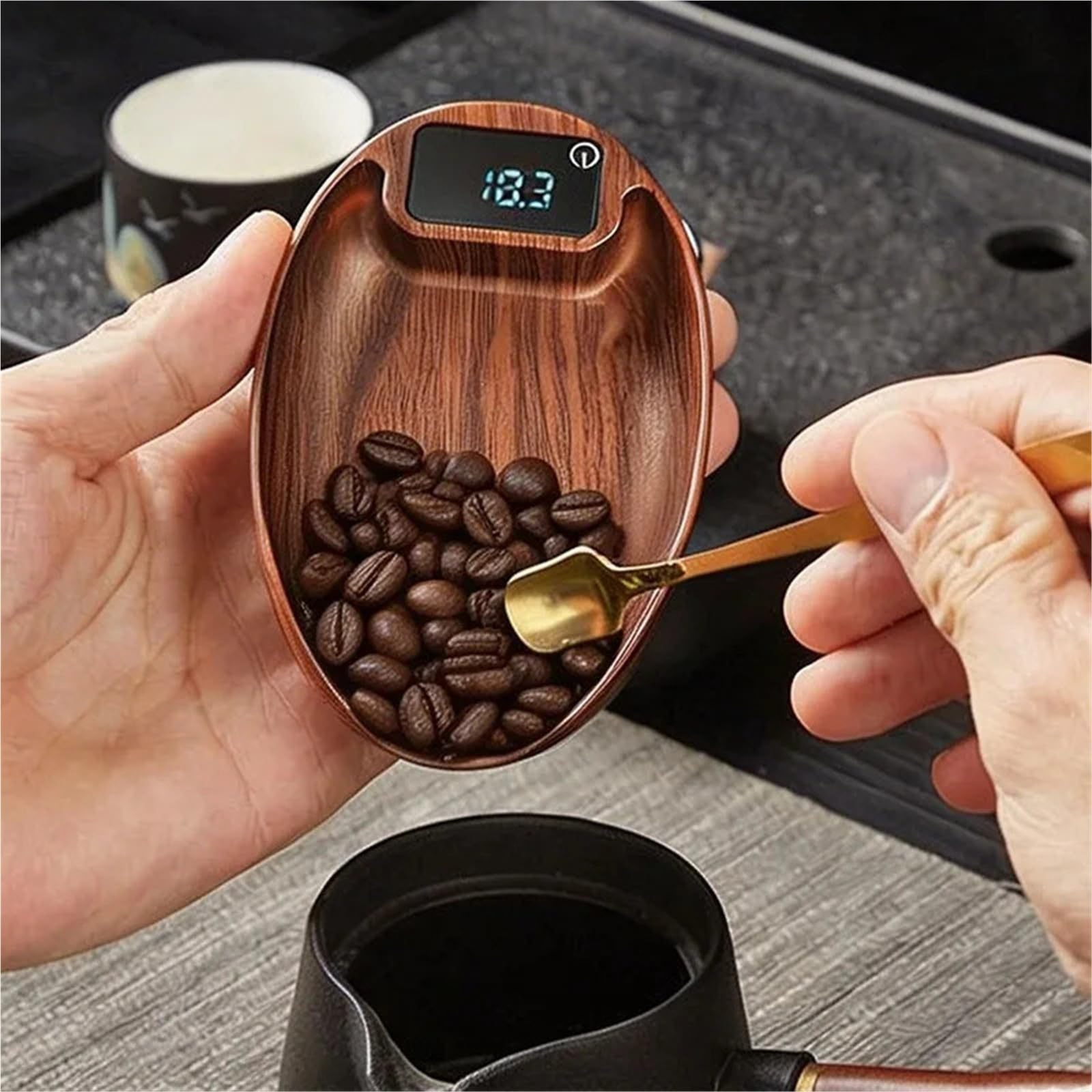 Kompatibel mit JUSTINLAU Mini-Kaffeewaage, LED-Wiegeschale