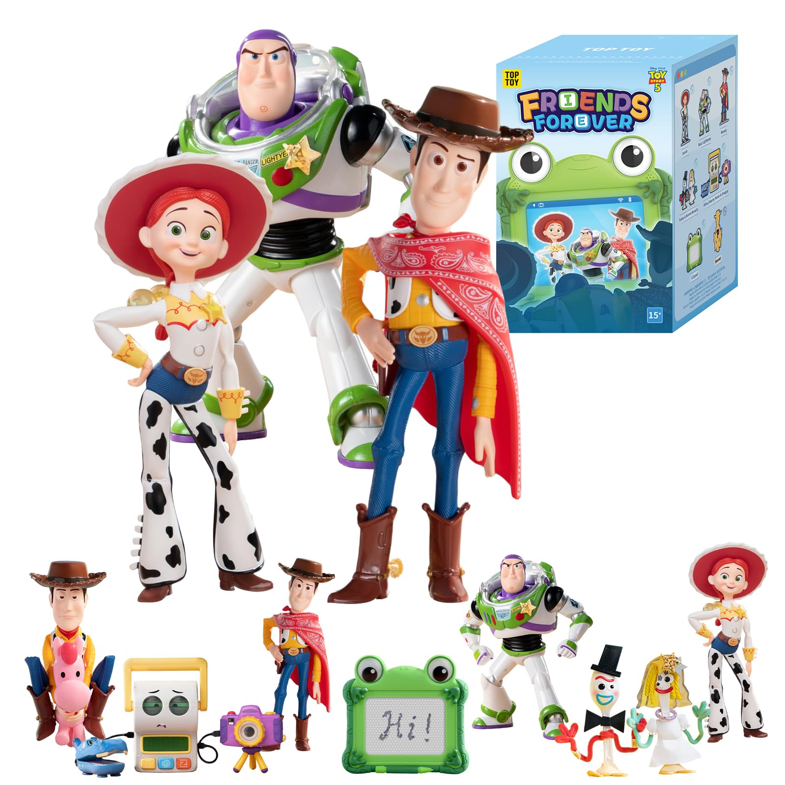 TOP TOY x Disney Pixar Toy Story Blind Box Figures, Friends Forever Series Mystery Box, Random Action Figures Collectible Toy Set for Desk Home Decor, Holiday Birthday Gifts for Girls Boys, Single Box