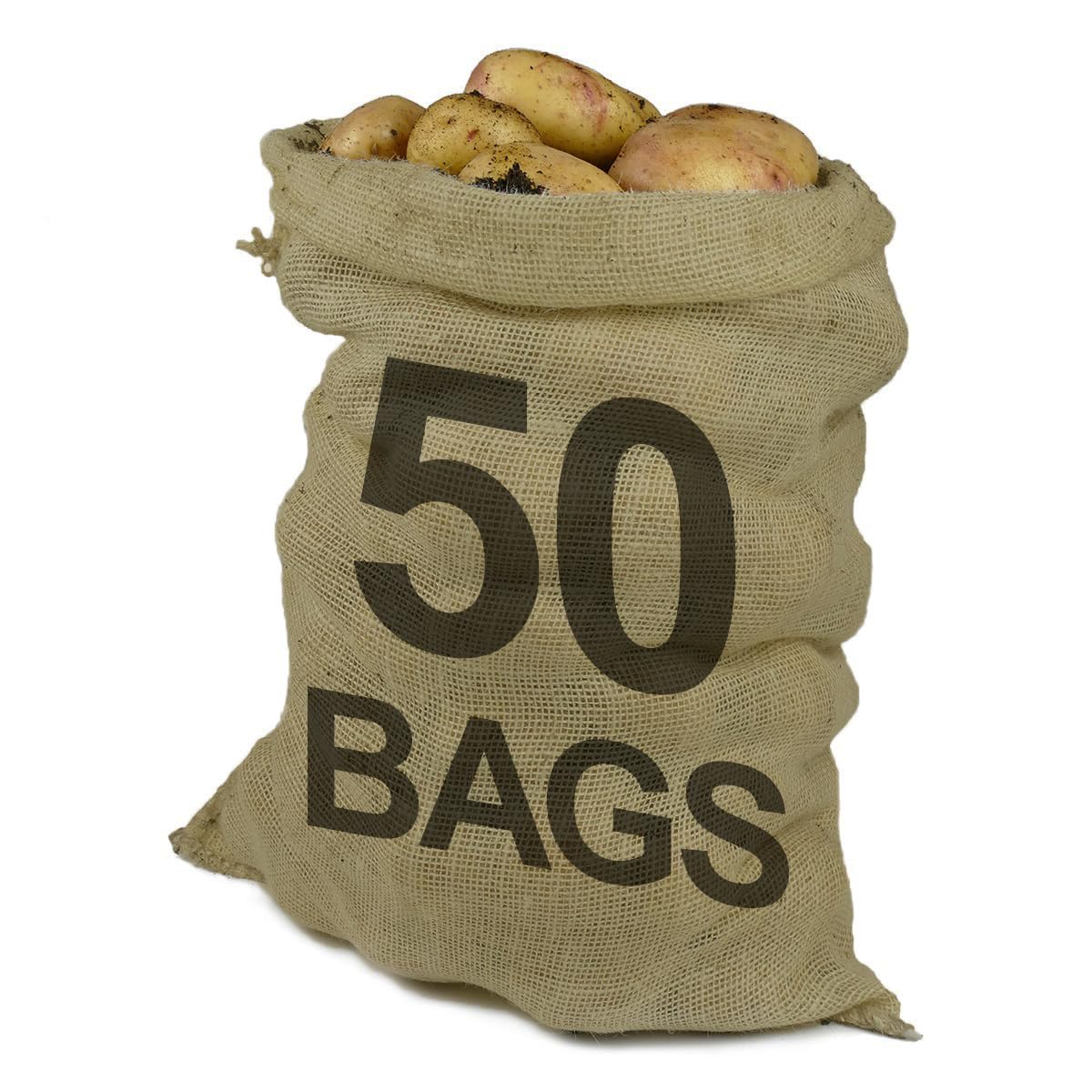 PRObag - Hessian Sacks - PREMIUM GRADE - Jute, Burlap Sacks for Potatoes Vegetables Fruit - Potato Sacks Extra Strong (50, 50x80cm) POTATOES NOT INCLUDED