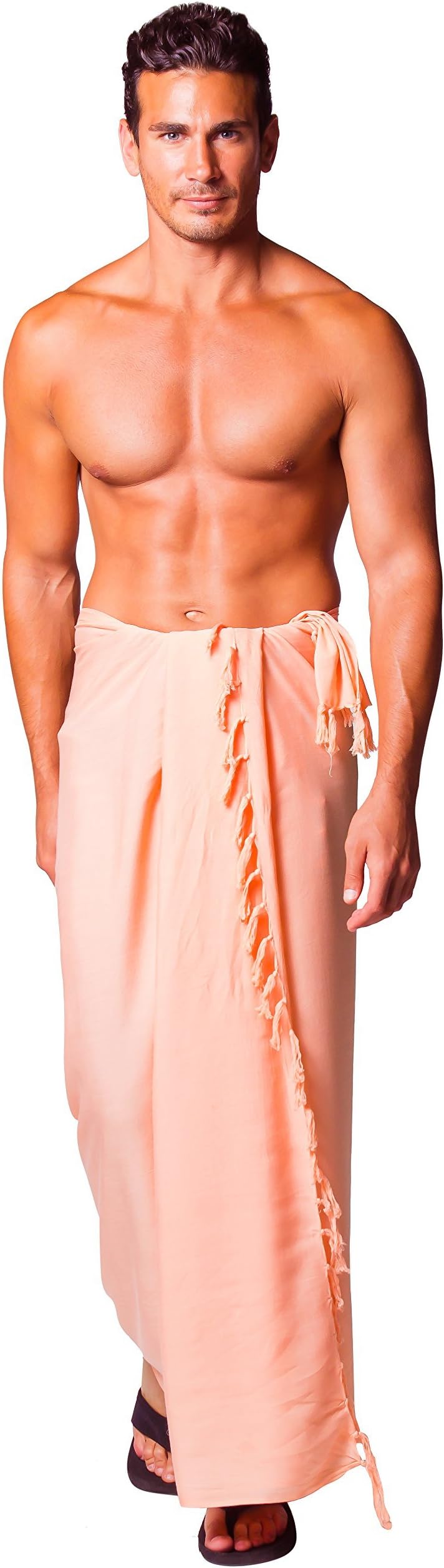 Mens Solid Color Coral Sarong