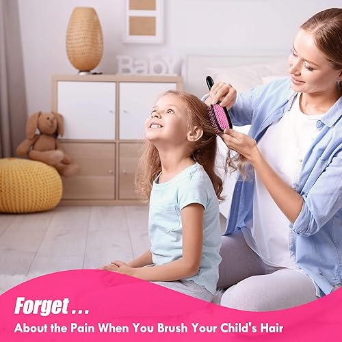 Miniatura 6 de Paquete de 4 cepillos de cabello desenredante ventilados  Cepillo desenredante con cerdas suaves para desenredado sin esfuerzo  Ideal para cabello