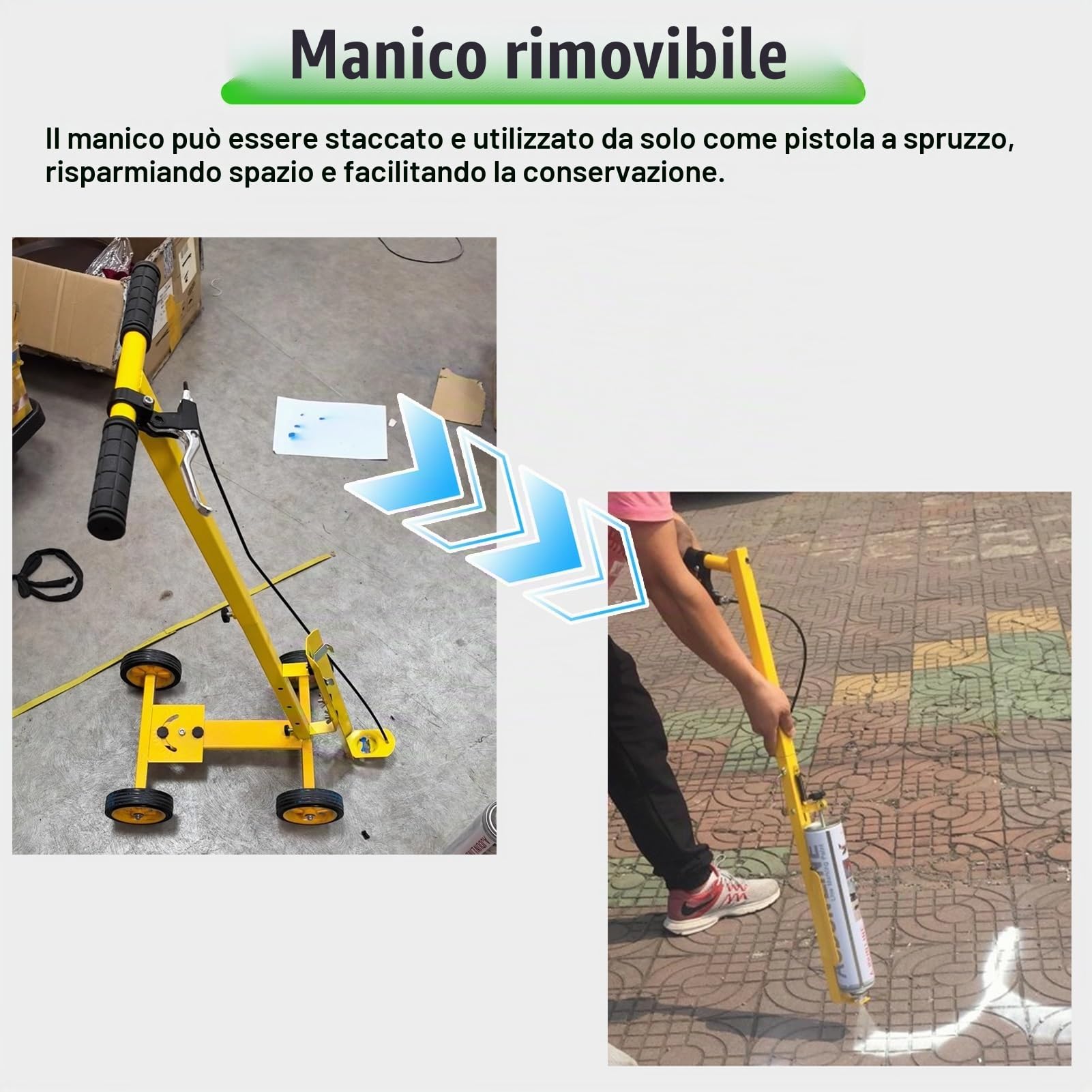 Macchina per Marcatura di Linee Macchina Traccialinee Portatile e a Spinta, Macchina Traccialinee con Larghezza di Linea Regolabile da 5 a 15 Cm, per Traccialinee di Parcheggi di Garage di Fabbriche
