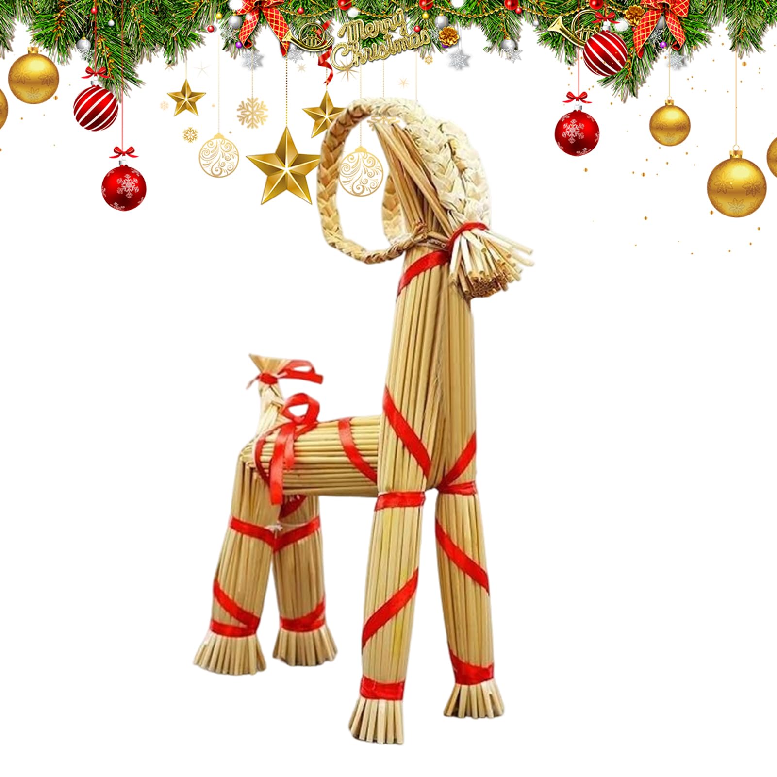 Chèvre en paille pour salon et jardin : créez un décor de Noël magique