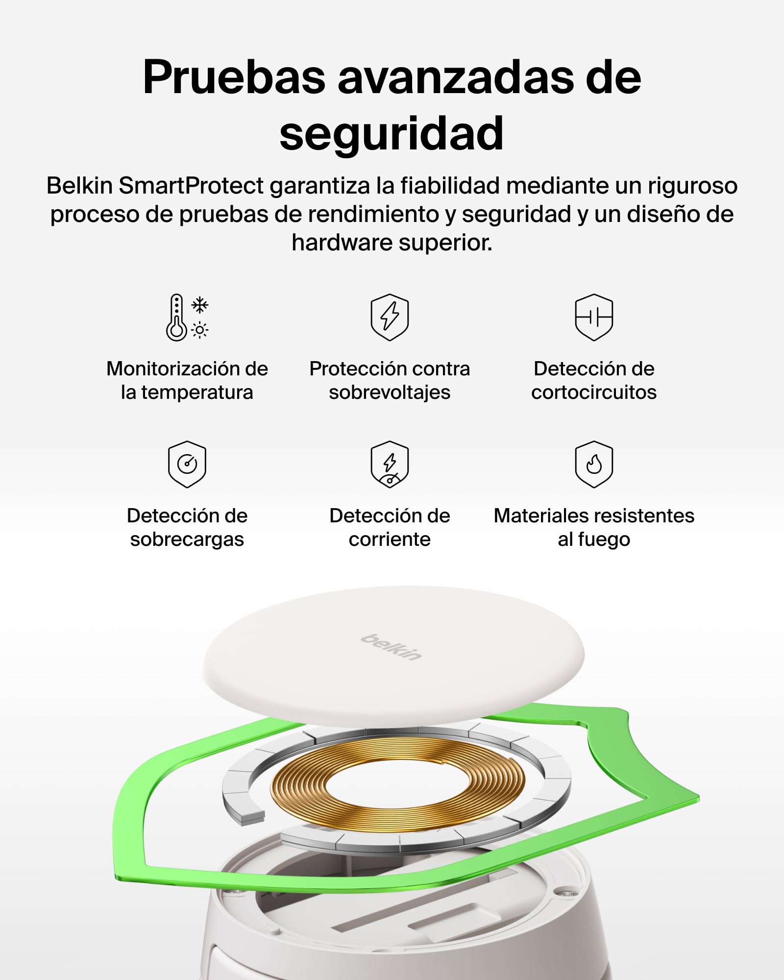 Belkin UltraCharge Pro Cargador Inalámbrico Magnético 2 en 1 Qi2 25W Arena | Convertible, Estación Magnética Carga Inalámbrica MagSafe, Certificación Qi2.2, iPhone, Apple Watch y Cascos, Adaptador 45W
