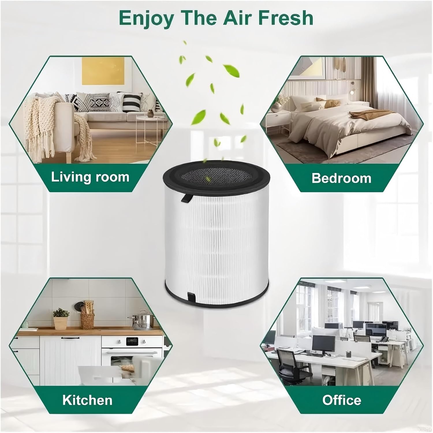 LV-H133-RF Air Purifier Filter，Compatible For LEVOIT Air Purifier LV-H133，High Efficiency，Low Noise，Long Lasting，Easy Install，Home Office Use