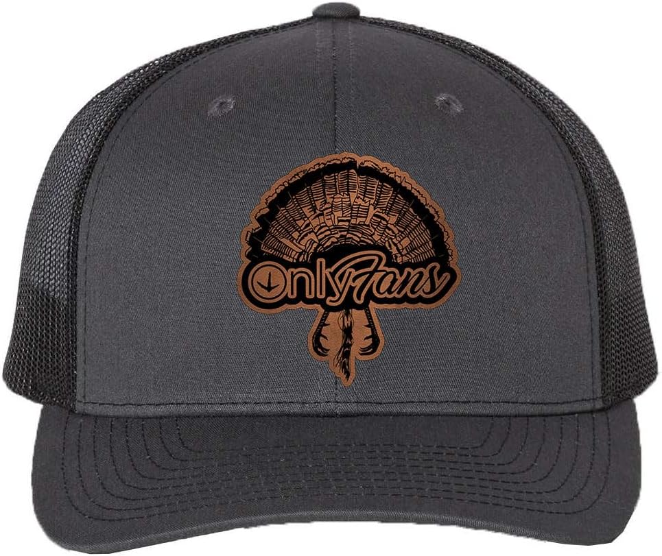 Only Fans Turkey Hunting Sport Collection Laser Engraved Leather Patch Richardson 112 Snapback Trucker Hat Cap