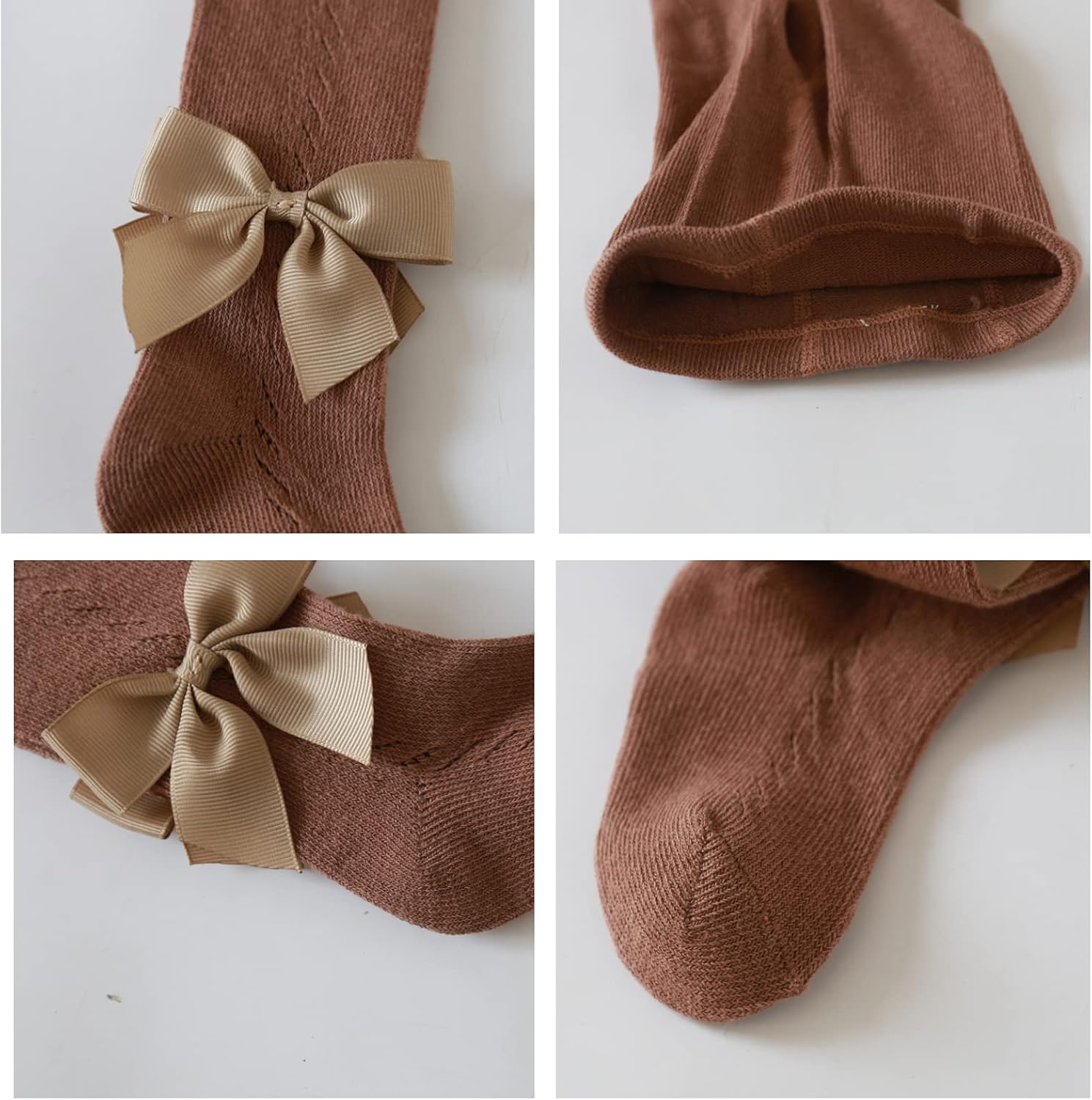 Ashmyova Baby Girl Tights Knit Bowknot Mesh Lace Stockings Toddler Pantyhose Infant Leggings - Image 7