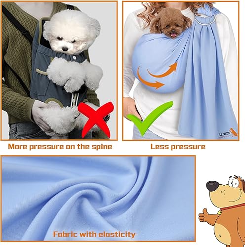 Miniatura 4 de Transportador de perros pequeños para perros pequeños, paquete frontal de transporte para mascotas, cachorrogato de hasta 15 libras, algodón suave,