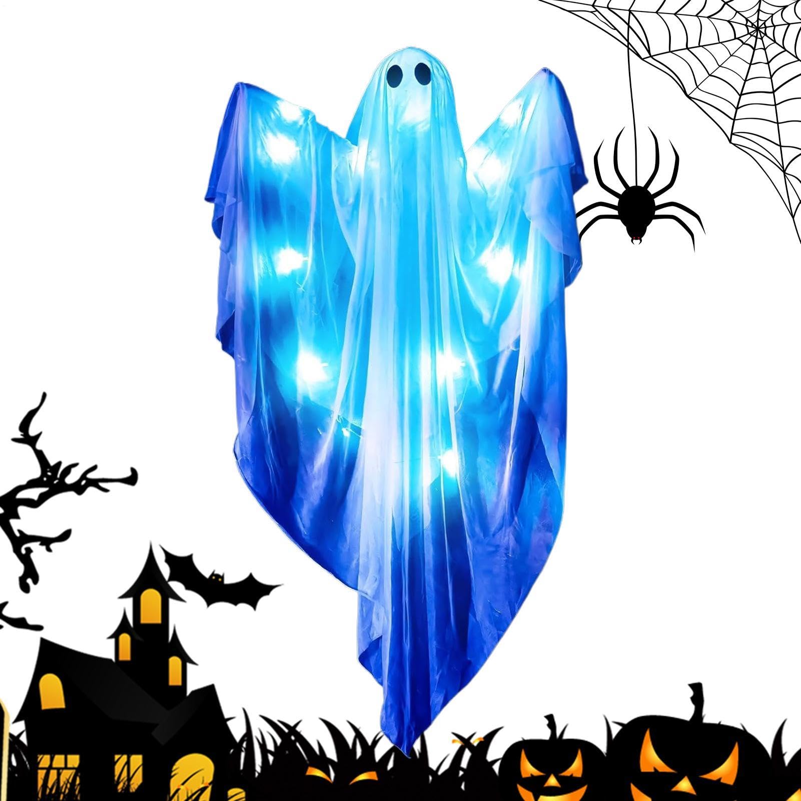 Decoración de fantasma Halloween exterior para chimenea y puerta con LED