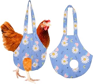 1 Pack Chicken Carrier Bag Chicken Purse Carrier Chickens Holder Bag for Hen Rooster Poultry Chickens Transport Outdoor Travel Hiking Driving (White+Blue)