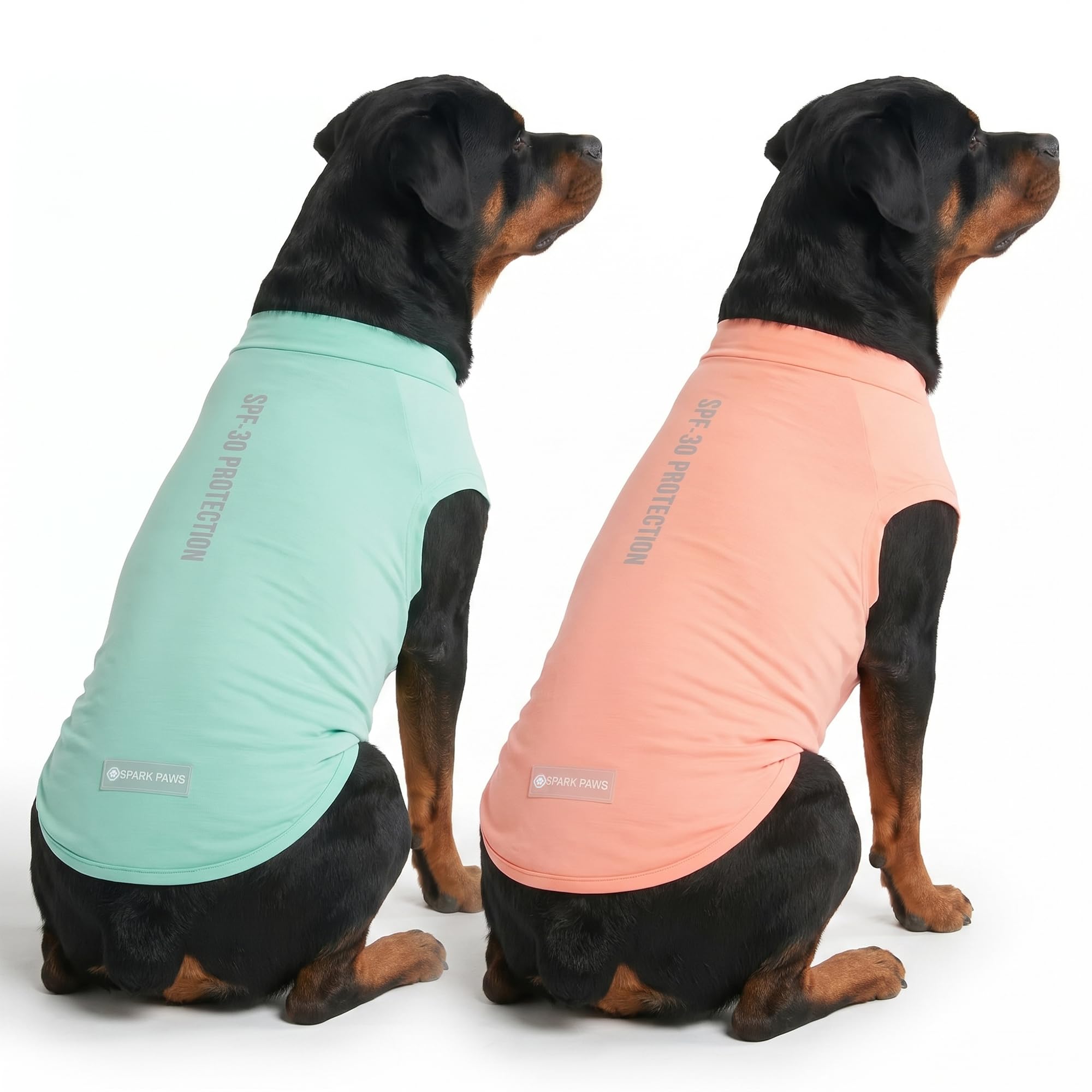 T-shirt pour chien Spark Paws 4XL lot de 2 protection UV pêche menthe