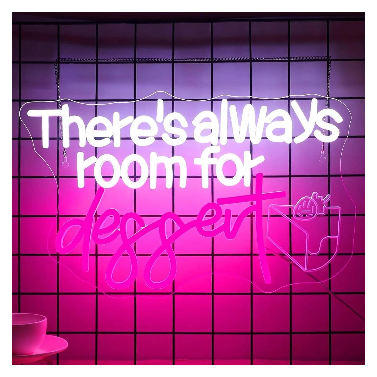 XENITE Luces Art Decoration Christmas Lámpara LED Regulable There's Always Room Para Tiendas De Aperitivos, Dulces Y Postres, Bares, Dormitorios, Fiestas Y Decoración Del Hogar 43cmx27cm