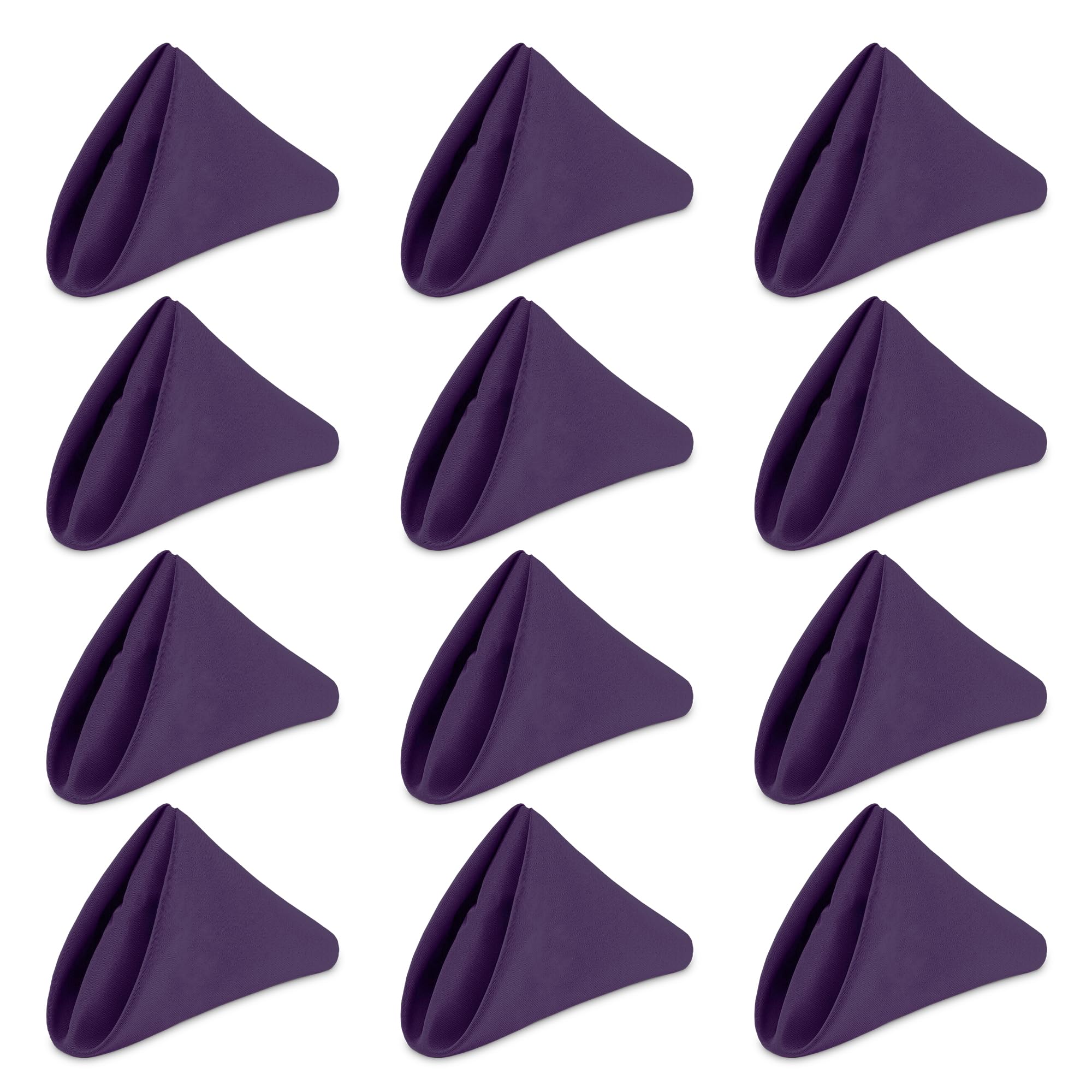 WedDecor Reusable 50cm x 50cm Fabric Purple Dinner Napkins – Polyester Table Napkins with Hemmed Edges, Easy-Care, Washable for Weddings, Banquets, Parties & Home Use, 100pcs — image 1