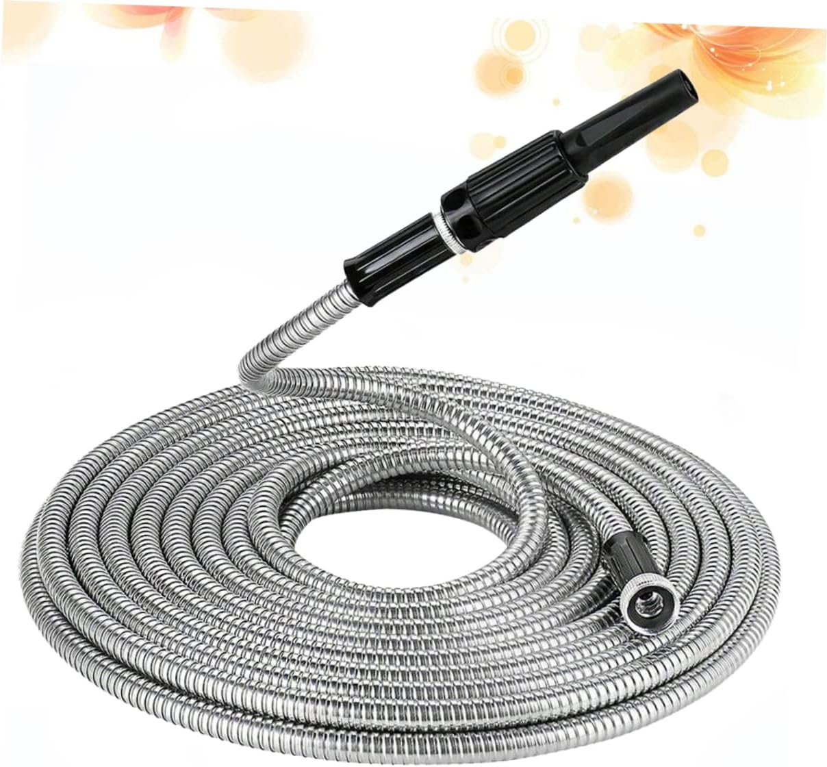 POPETPOP Stainless Steel Telescopic Garden Hose Spray Nozzle Puncture Watering for Lawn Garden and Car Washing Eu Standard