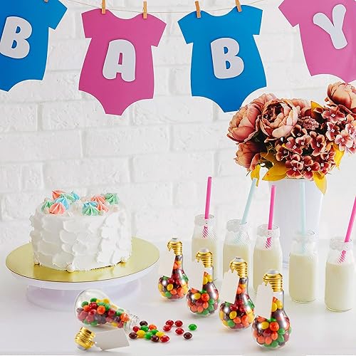 Miniatura 7 de Tessco 72 tarros de plástico de 3.4 fl oz con tarjeta y cuerda, recipientes de caramelo transparentes rellenables para manualidades de Navidad,