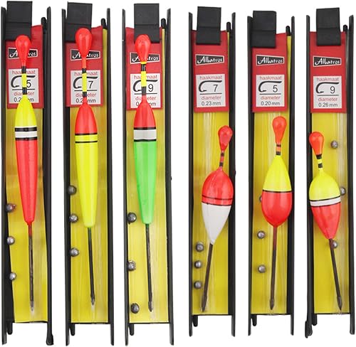 6 Pièces Flotteur de Pêche avec Plomb, Ligne et Hameçon (5#, 7#, 9#)