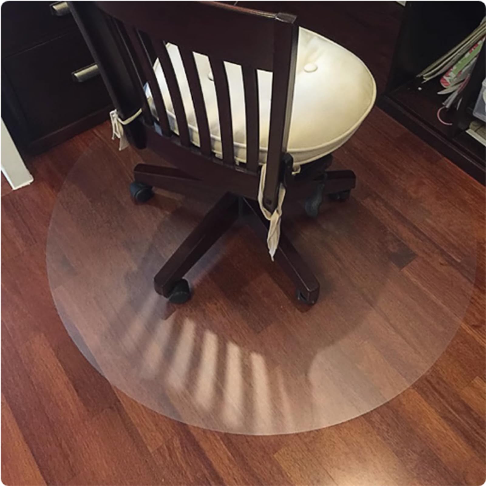 Protector Suelo Transparente Redonda,Alfombra Silla Oficina,Tapete Antideslizante para Parquet,Mantel de plástico PVC,Protector de Mesa Impermeable (75cm,3mm)