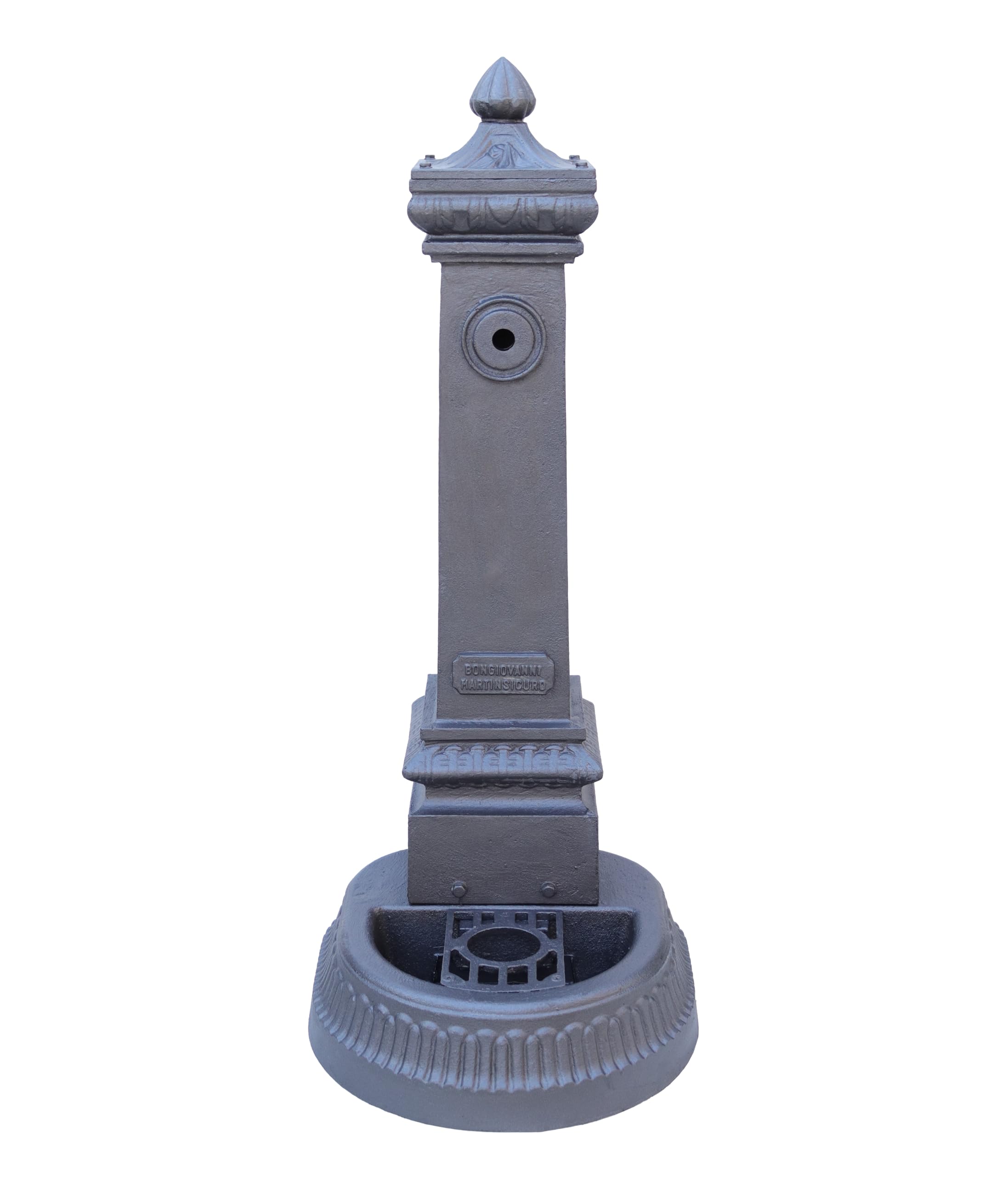 Fonderia Bongiovanni | Fontana Ghisa da Esterno | Fontana in Ghisa | Fontana a Colonna | per Casa Giardino | Parco Comune | Modello Milano | Altezza 100 cm | senza Rubinetto | Fontanella da Giardino