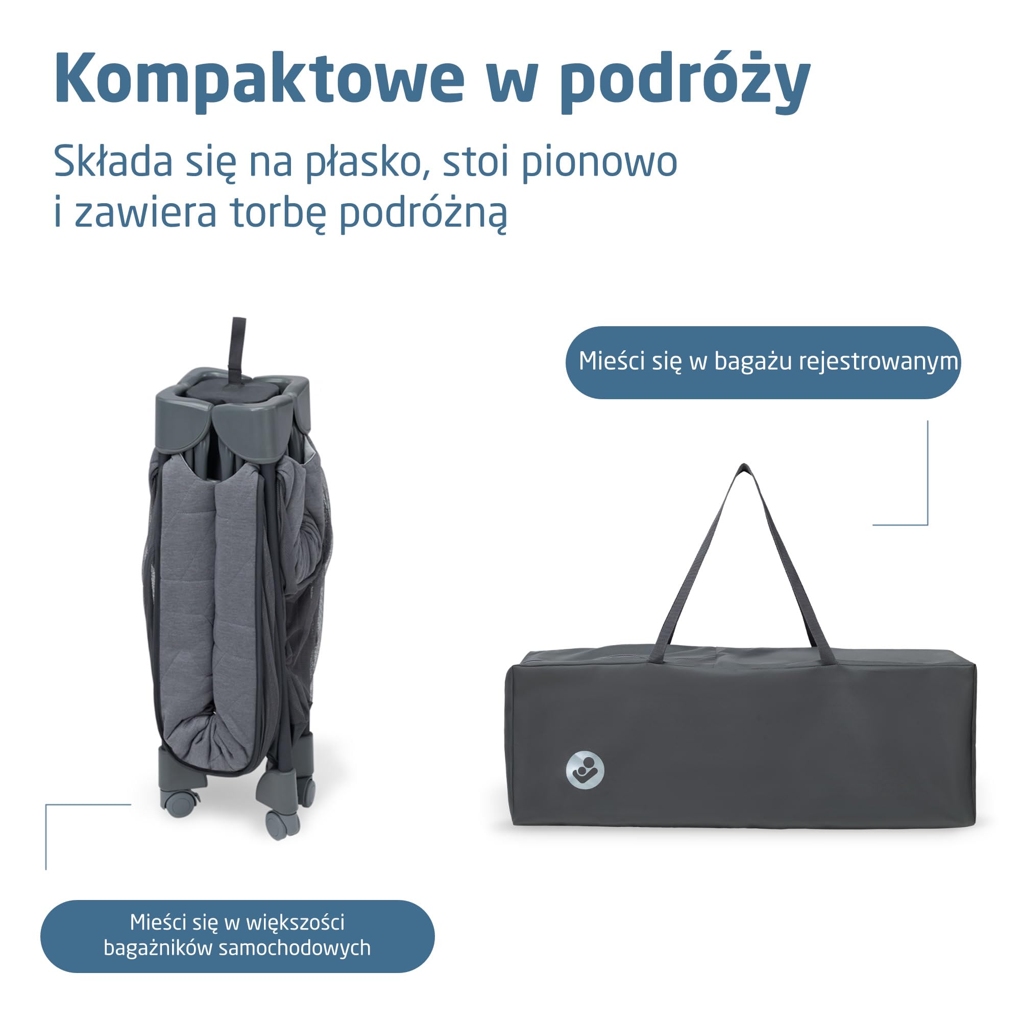 Maxi-Cosi Merlin, Łóżeczko Turystyczne & Plac Zabaw 2 w 1, 0–4 lat, do 18 kg, Łóżeczko Podróżne, Składa Się w 1 Sekundę, Materac CloudCore 120x60 cm, Boczne Wejście, 4 Kółka, Elegance Graphite